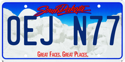 SD license plate 0EJN77