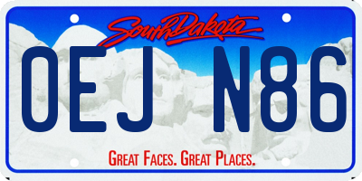 SD license plate 0EJN86