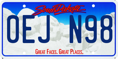 SD license plate 0EJN98