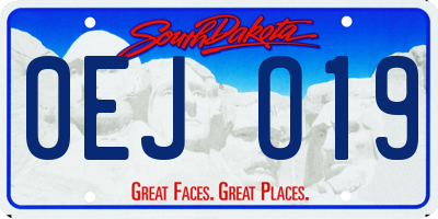 SD license plate 0EJO19