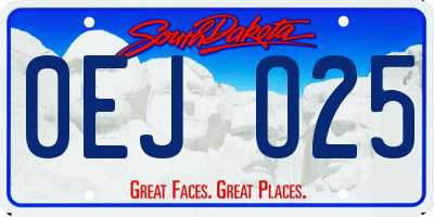 SD license plate 0EJO25