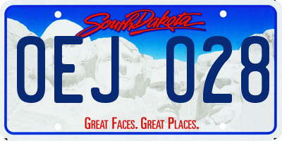 SD license plate 0EJO28