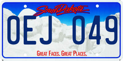 SD license plate 0EJO49