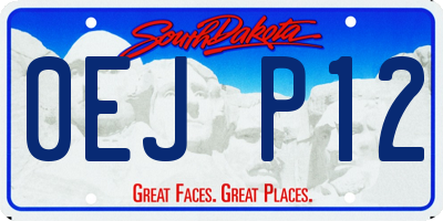 SD license plate 0EJP12