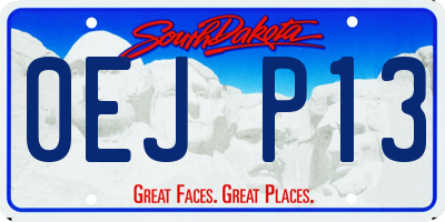SD license plate 0EJP13