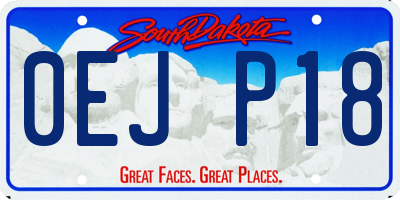 SD license plate 0EJP18