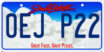 SD license plate 0EJP22
