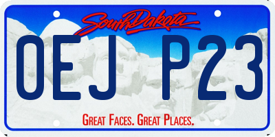 SD license plate 0EJP23