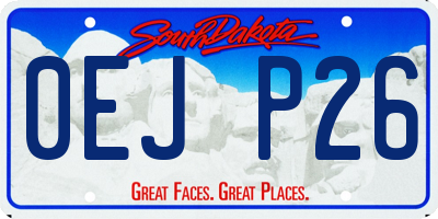 SD license plate 0EJP26