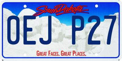 SD license plate 0EJP27