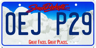 SD license plate 0EJP29