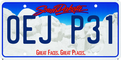 SD license plate 0EJP31