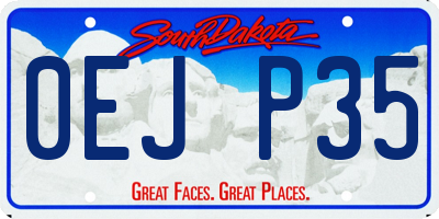 SD license plate 0EJP35