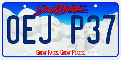 SD license plate 0EJP37