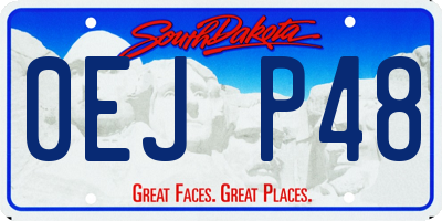 SD license plate 0EJP48