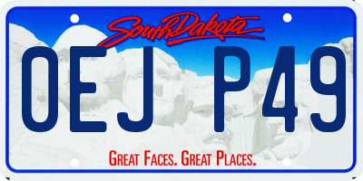 SD license plate 0EJP49