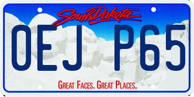 SD license plate 0EJP65