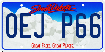 SD license plate 0EJP66