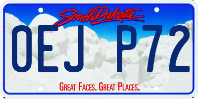SD license plate 0EJP72