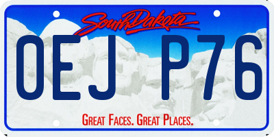 SD license plate 0EJP76