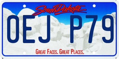 SD license plate 0EJP79