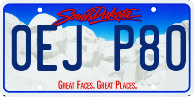 SD license plate 0EJP80