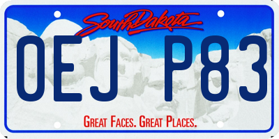 SD license plate 0EJP83