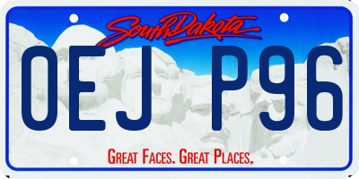 SD license plate 0EJP96