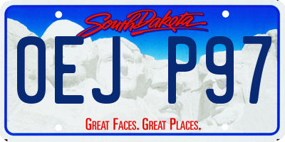 SD license plate 0EJP97