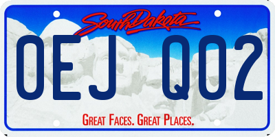 SD license plate 0EJQ02