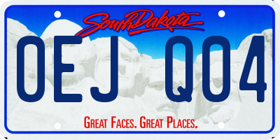 SD license plate 0EJQ04