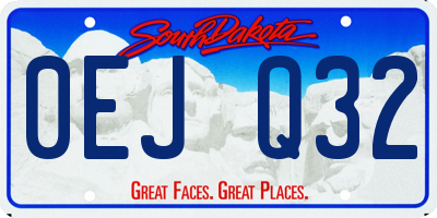 SD license plate 0EJQ32