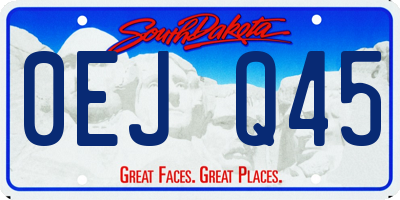 SD license plate 0EJQ45