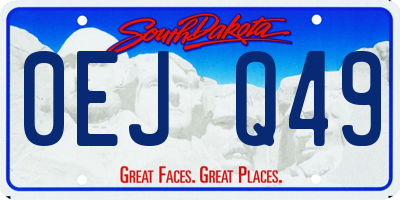 SD license plate 0EJQ49
