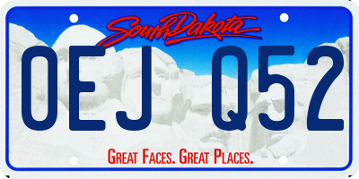 SD license plate 0EJQ52