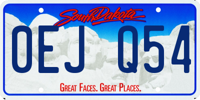 SD license plate 0EJQ54