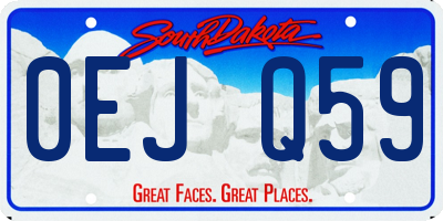 SD license plate 0EJQ59