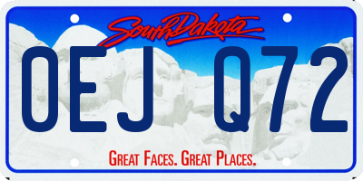 SD license plate 0EJQ72