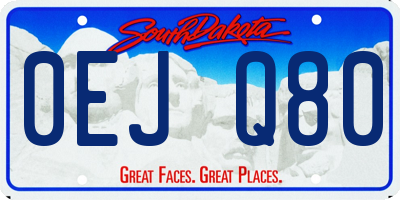 SD license plate 0EJQ80