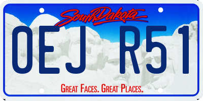 SD license plate 0EJR51