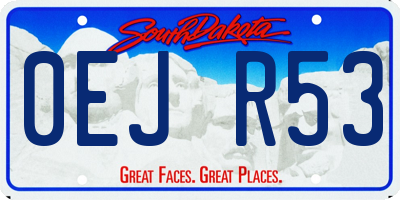 SD license plate 0EJR53
