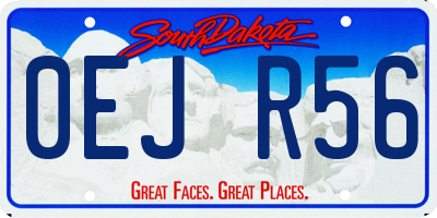 SD license plate 0EJR56