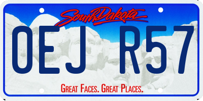 SD license plate 0EJR57