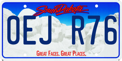 SD license plate 0EJR76