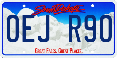 SD license plate 0EJR90