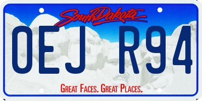 SD license plate 0EJR94