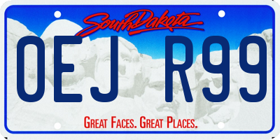 SD license plate 0EJR99