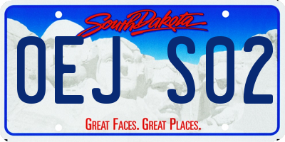 SD license plate 0EJS02