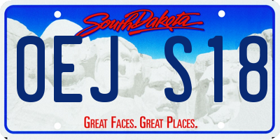 SD license plate 0EJS18