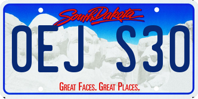 SD license plate 0EJS30